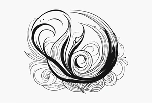 the word burnout. Dual nature. Fire. Smoke. tattoo idea