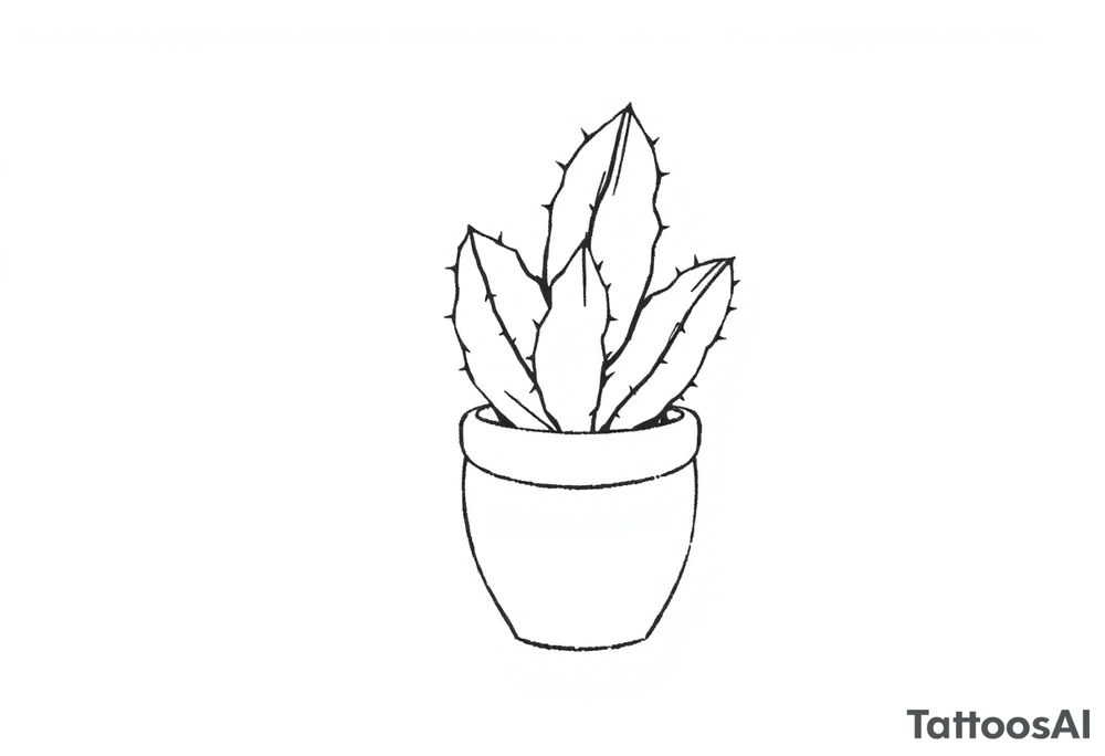 Cutesy Cacti in a pot tattoo idea