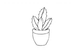Cutesy Cacti in a pot tattoo idea