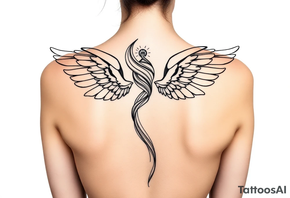 lisa outline with wings tattoo idea