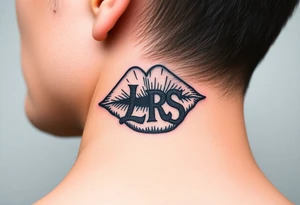 Kiss mark with the initials lrs tattoo idea