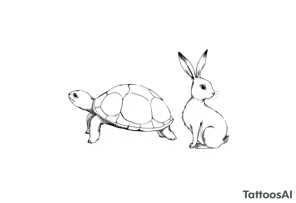 A tortoise and a hare tattoo idea