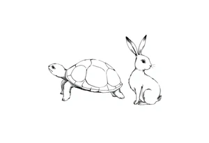 A tortoise and a hare tattoo idea