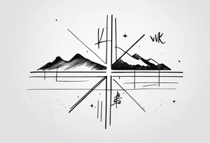 handwritten coordinates 43.4544354 and -73.6893921 using N and W tattoo idea