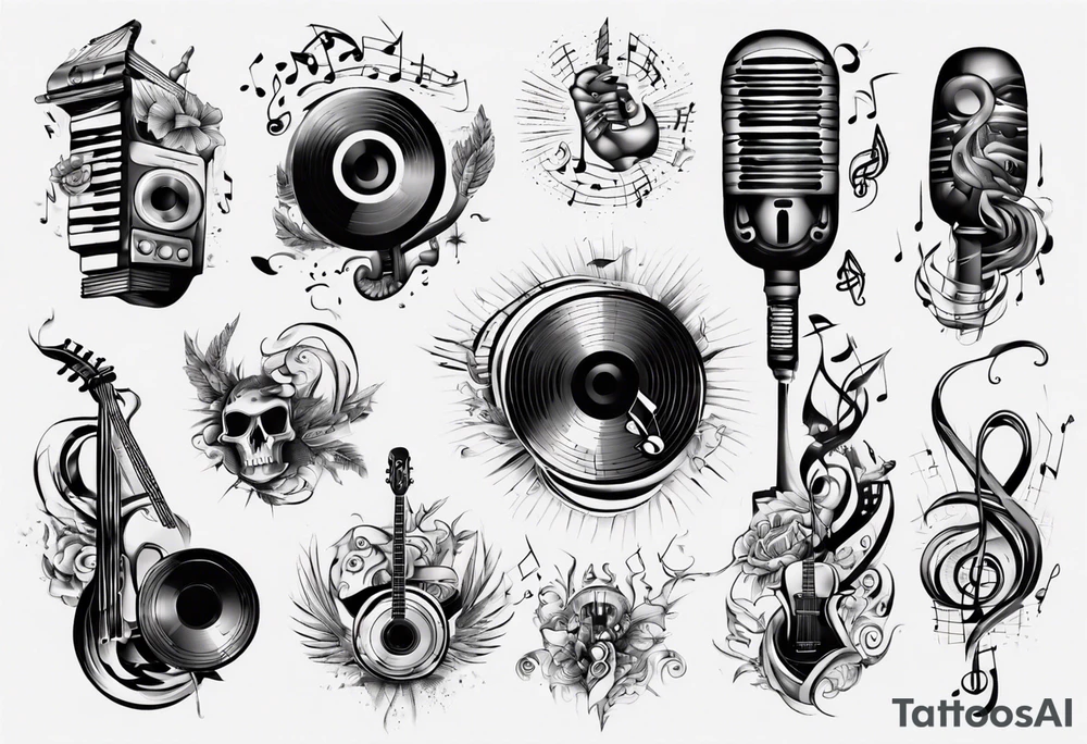 music sound tattoo idea