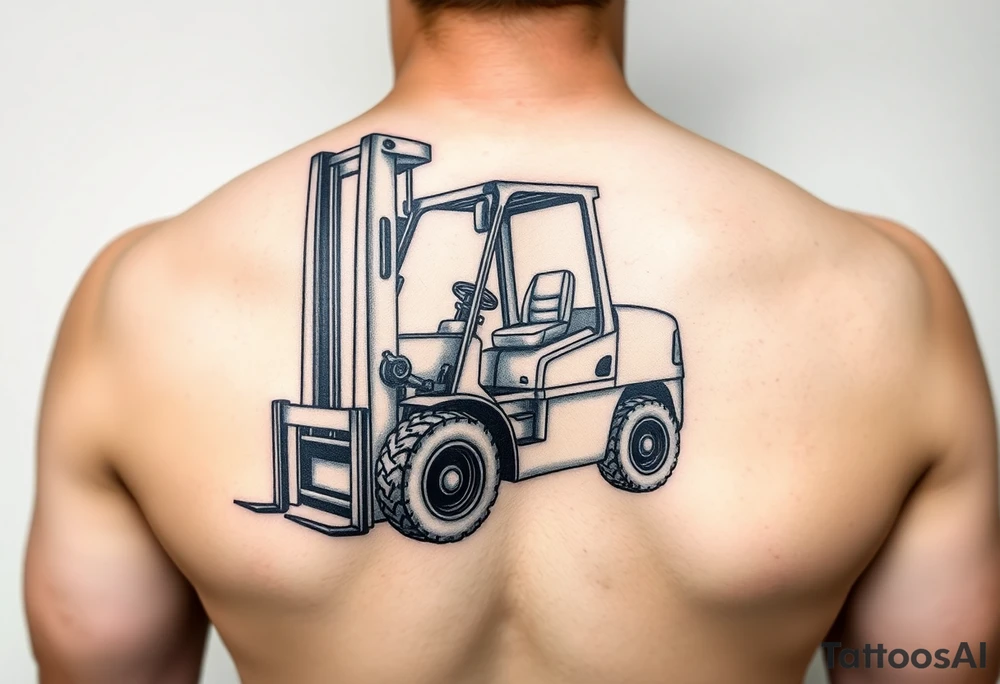 powerful majestic forklift tattoo idea
