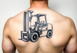 powerful majestic forklift tattoo idea