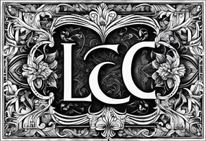 small fine line art with the letters L and C without brackground. focus is on the letters tattoo idea