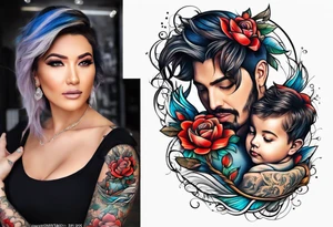 Mother and son tattoo idea