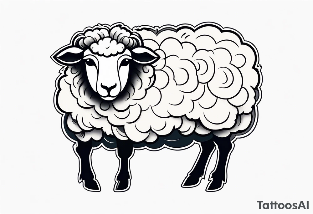 traditional sheep tattoo idea