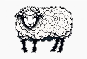 traditional sheep tattoo idea