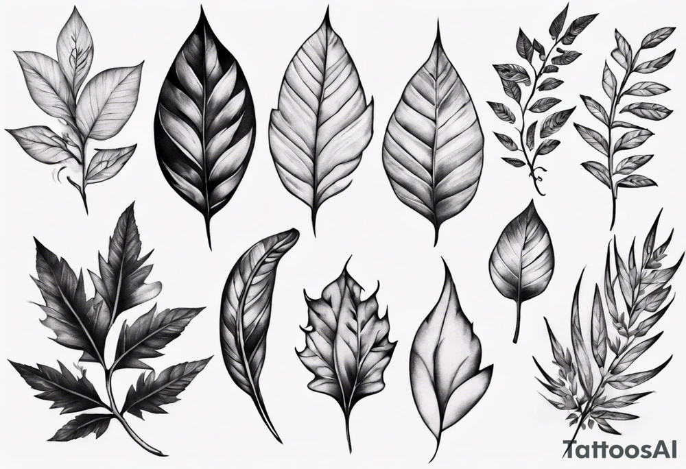 leaf tattoo for my shoulder/trap tattoo idea