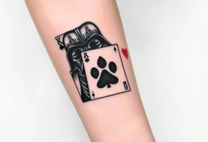 darth vader as the king of spades, paw print as the princess of hearts, joker from batman as the joker, deck of cards tattoo idea