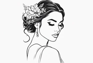 GIRL IN WEDDING DRESS tattoo idea