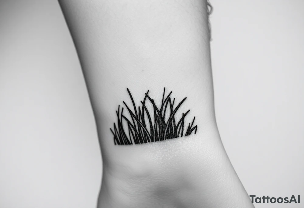 Grass growing from short to long like in a forest tattoo idea