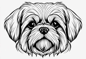 A mixed breed Pekingese and Shih-Tzu dog. Just the contours of the outline of his face. He has big eyes and cute crooked teeth. tattoo idea