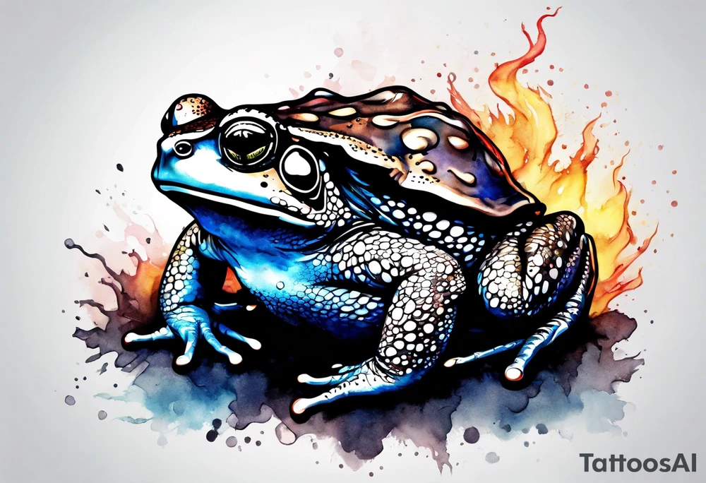 A toad in a thunderstorm tattoo idea