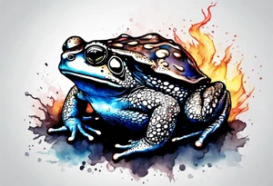 A toad in a thunderstorm tattoo idea