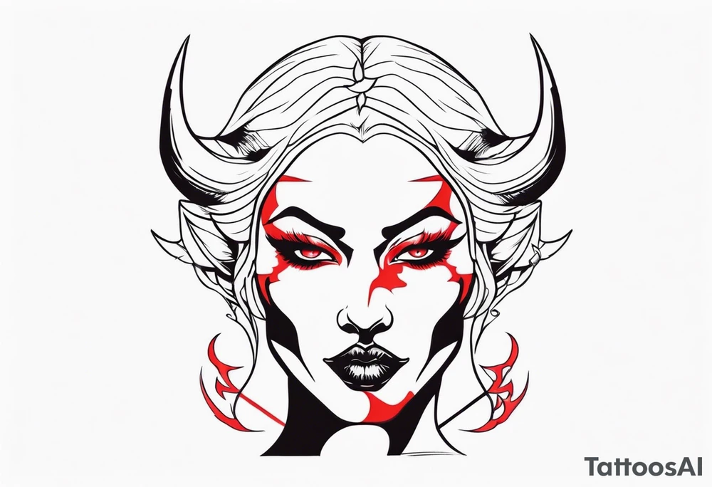 Woman devil tattoo idea