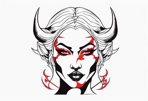 Woman devil tattoo idea