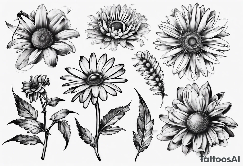 Iron Daisy for men tattoo idea