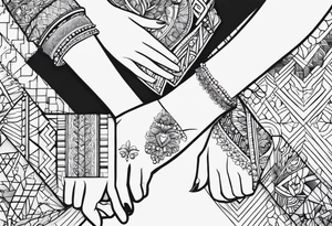 Me and my wife and my dotter my family in a bracelet tattoo idea