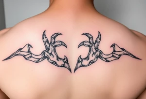 Dwa identyczne kruki pomiędzy koroną tattoo idea