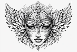 Angelic mask tattoo idea