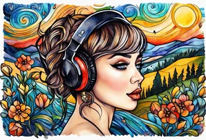 Music, coffee tattoo idea
