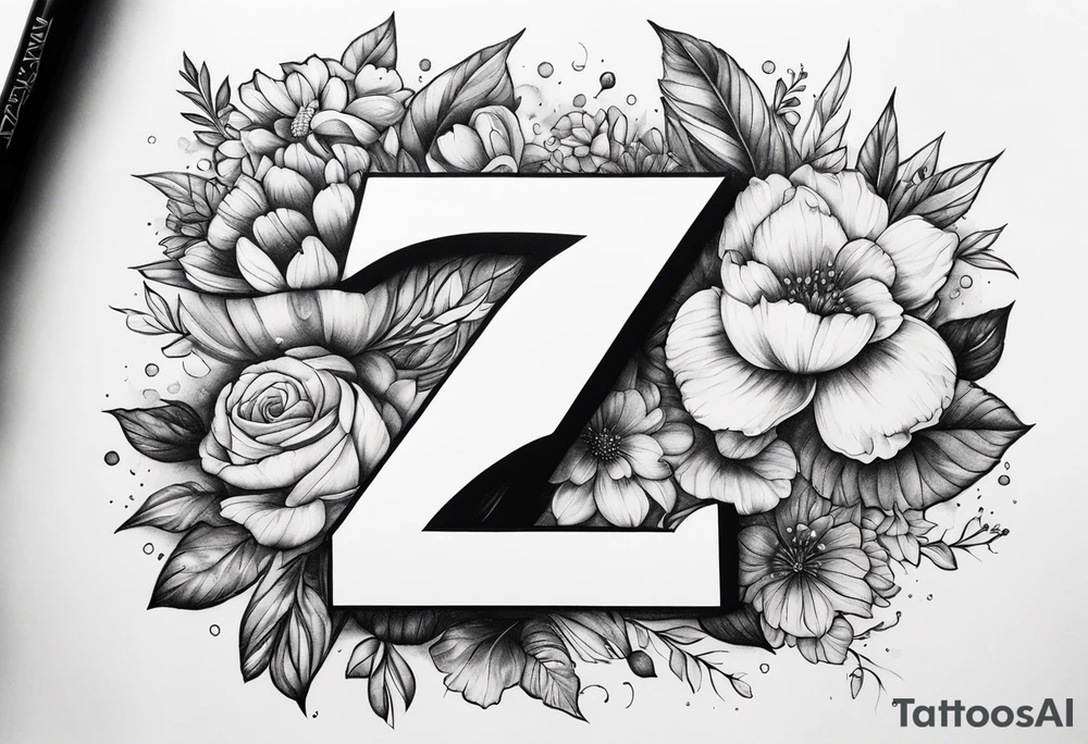 The number seven surrounded by colorful flowers tattoo idea The number seven surrounded by colorful flowers tattoo idea