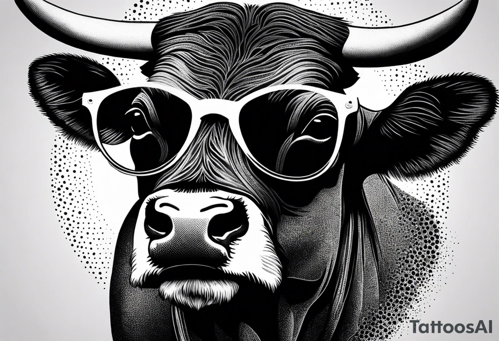 taurus with sunglasses tattoo idea