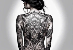 back skeleton tattoo idea