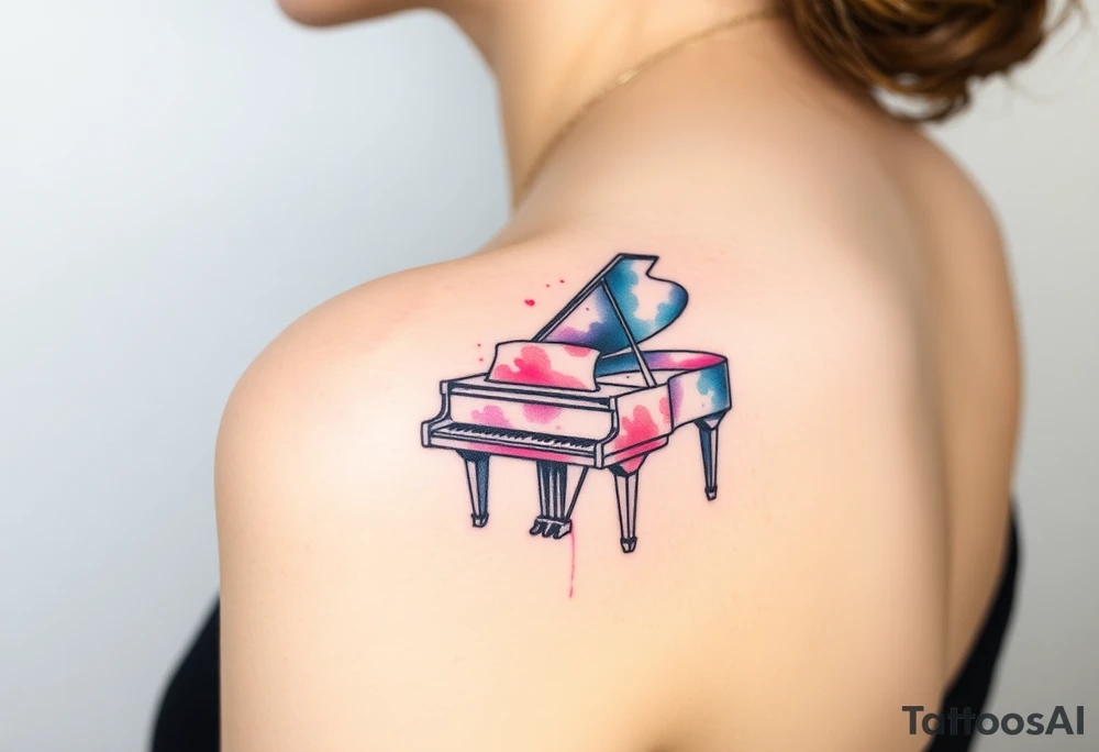 grand piano tattoo idea