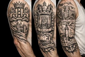 Crests of Amsterdam and Braga and New Brighton tattoo idea