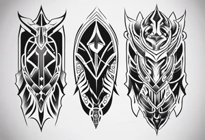Leg armor symmetrical tattoo idea