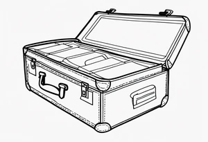 Cardboard suitcase outline tattoo idea