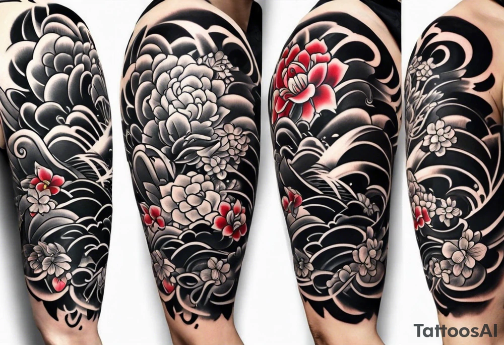 Japanese traditional sleeve tattoo idea