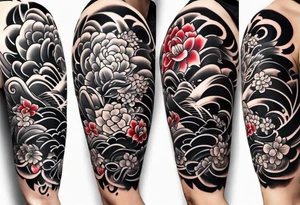 Japanese traditional sleeve tattoo idea