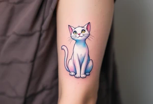 The white cat Marie from The Aristocats is the purrfect pastel tattoo for girly Disney vibes. tattoo idea