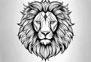 marcus aurelius half faced with geometric forms at the edges tattoo idea