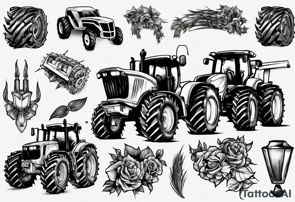 John deer combine tractor tattoo idea