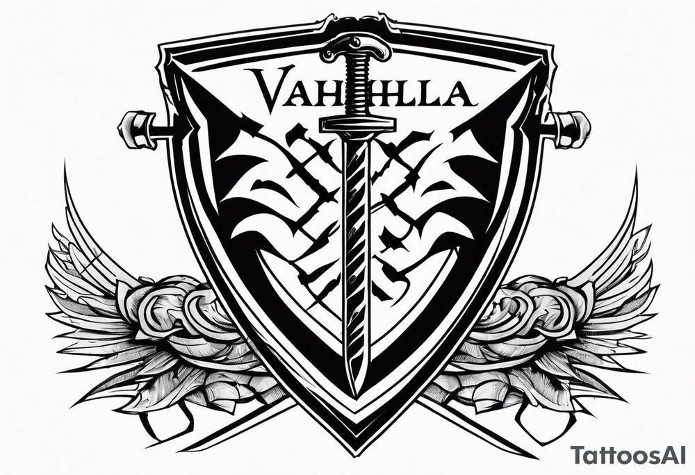 Valhalla
sword shield barbed  wire tattoo idea