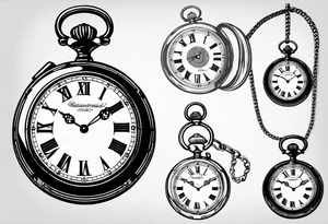 Pocket watch with chain and dates 28/08/1960-25/03/2024 written in it tattoo idea