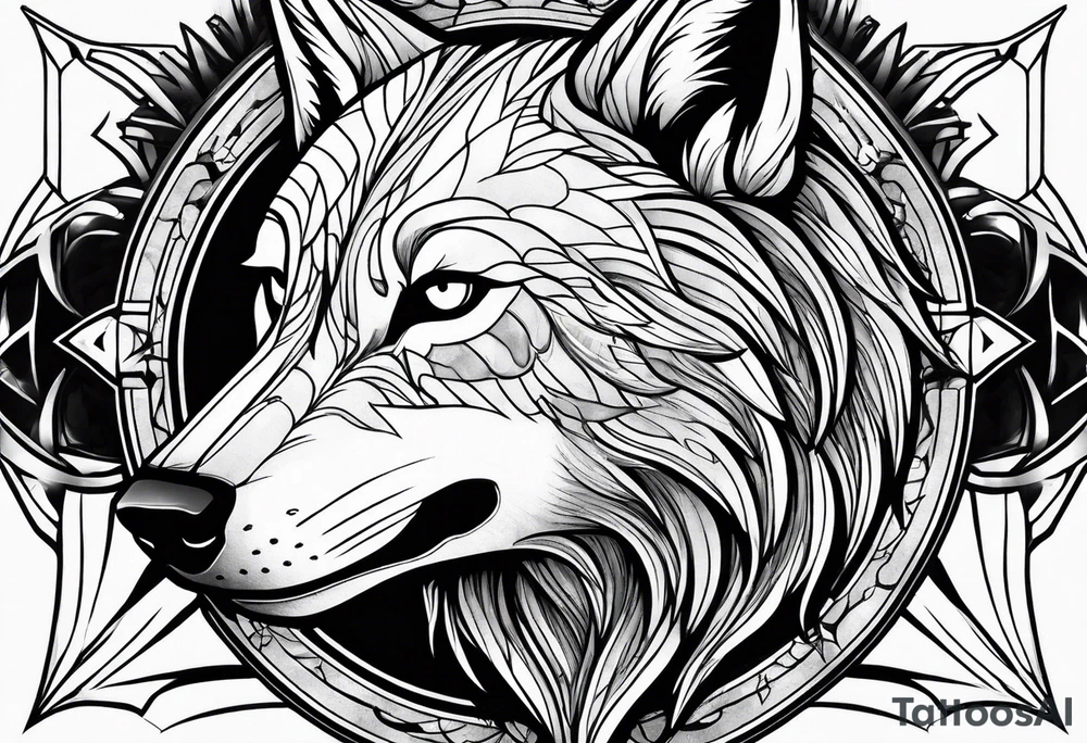 wolfs head tattoo idea