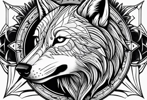 wolfs head tattoo idea
