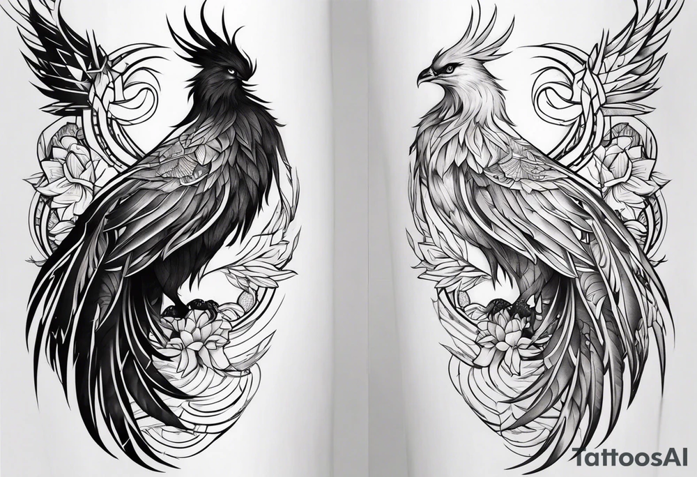 phoenix tattoo on leg tattoo idea