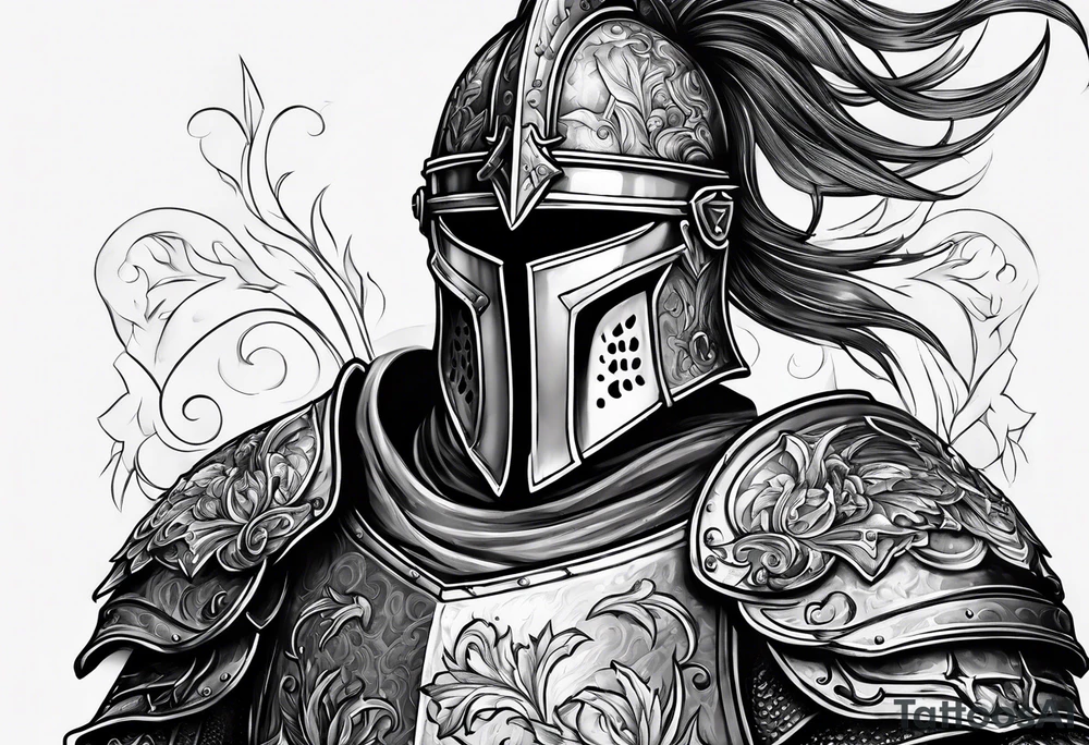 knight with heavy armor tattoo idea
