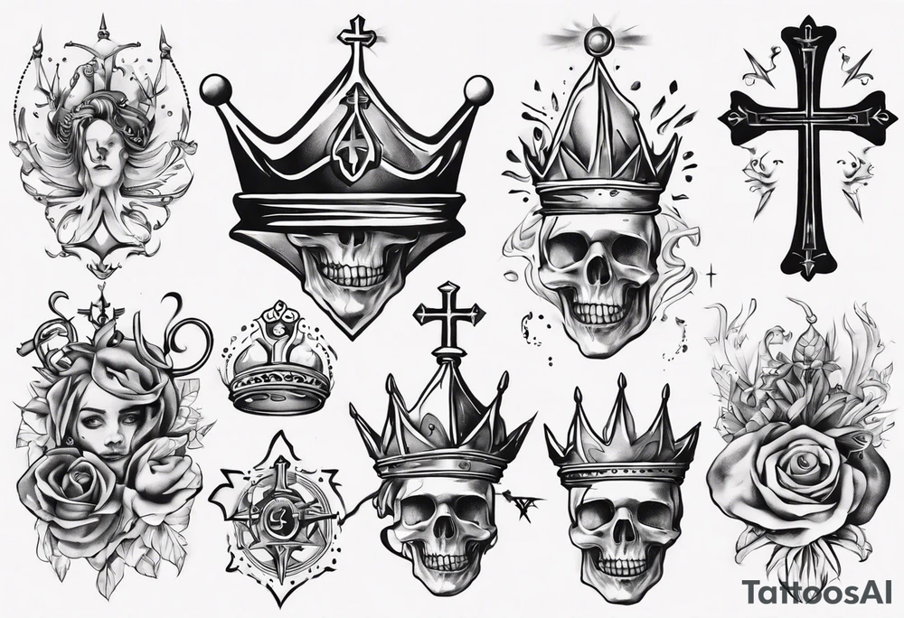 christian crown tattoo idea