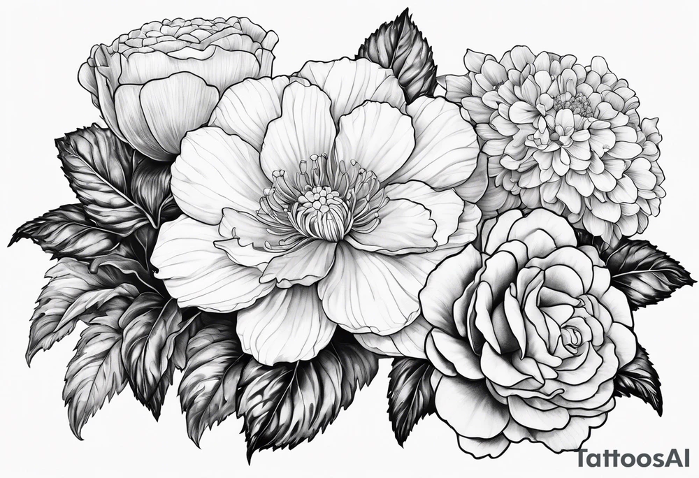 Begonia flower, hydrangeas, marigolds, gerber daisies, roses, lily tattoo idea Begonia flower, hydrangeas, marigolds, gerber daisies, roses, lily tattoo idea