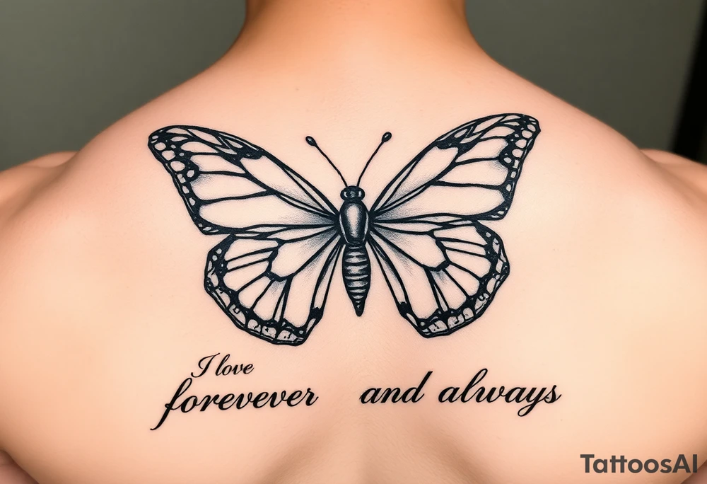 Utility Chain, butterfly,  you're my person, I love you forever and always Alan Knutson tattoo idea